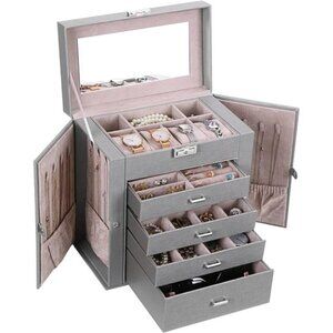 Large Jewelry Box 5 Tier Jewelry Storage Jewelry Boxes for Women Jewelry Case